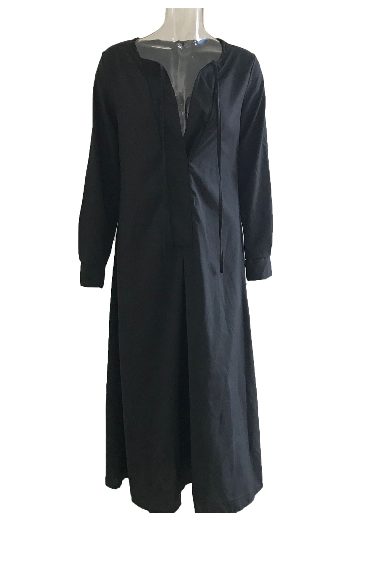 Tie-up Long Sleeve Maxi Dress