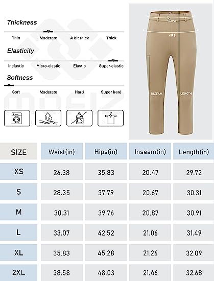 Women's Golf Capri Pants Stretch Slim Business Casual Pants Straight Leg Yoga Dress Pants