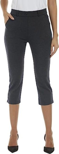 Women's Golf Capri Pants Stretch Slim Business Casual Pants Straight Leg Yoga Dress Pants